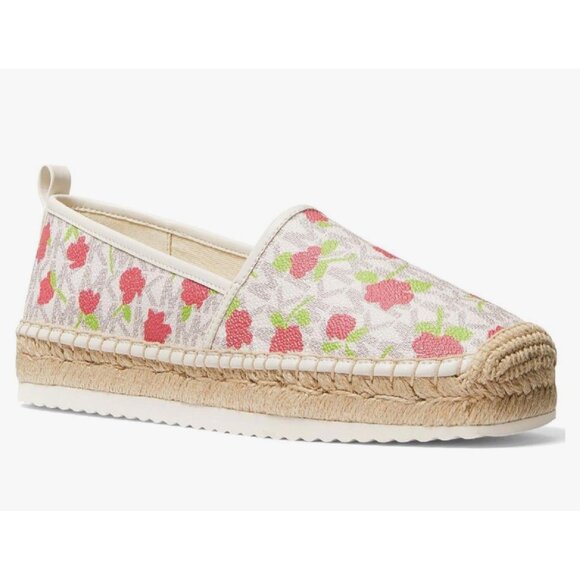 Michael Kors Floral Canvas Lenny Espadrilles Women's Slip-On Shoes 9.5 - Picture 1 of 10